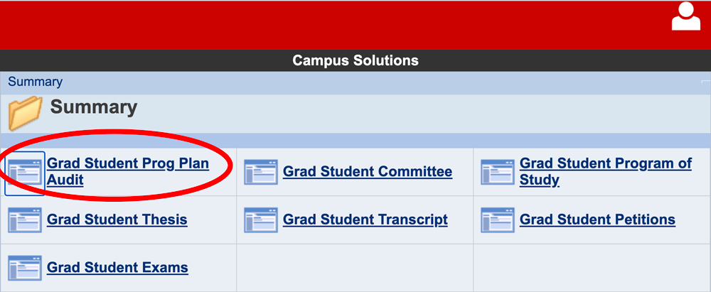 Graduate Student Prog Plan Audit