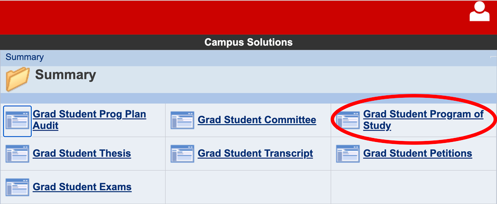 Grad Student Program of Study