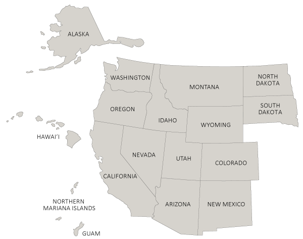 wrgp map: Alaska, Hawaii,Washington, Oregon,California, Montana, Idaho, Nevada, Wyoming, Colorado, North Dakota, South Dakota,Arizona, New Mexico,Guam,Northern Mariana Islands 